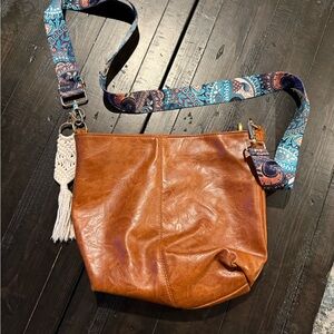 Brown Shoulder Bag with guitar Strap